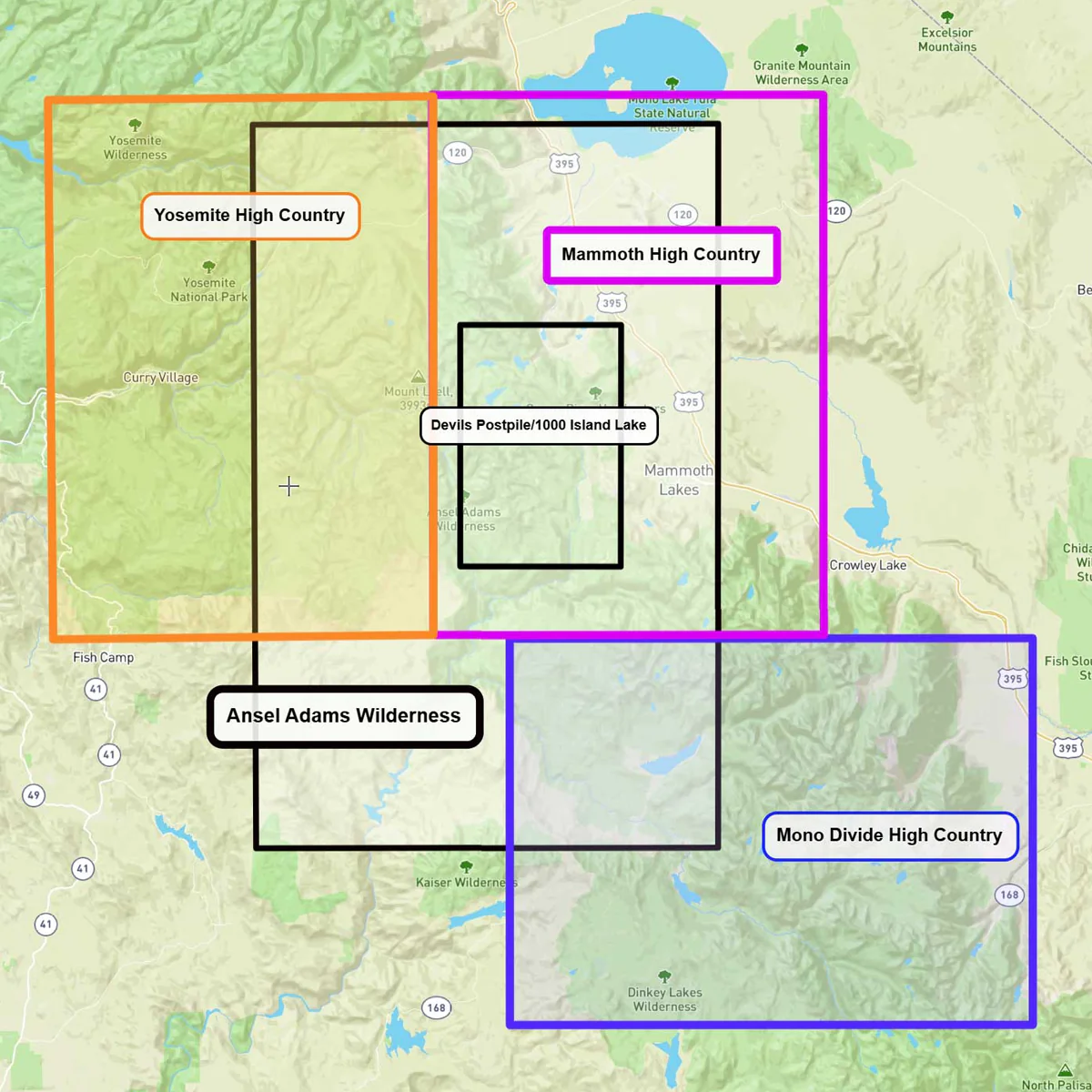 Ansel Adams Wilderness Map - Image 4