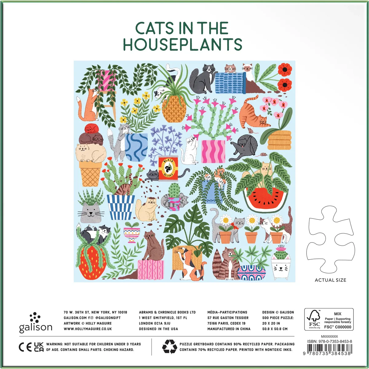 Cats in the Houseplants 500 Piece Puzzle - Image 4