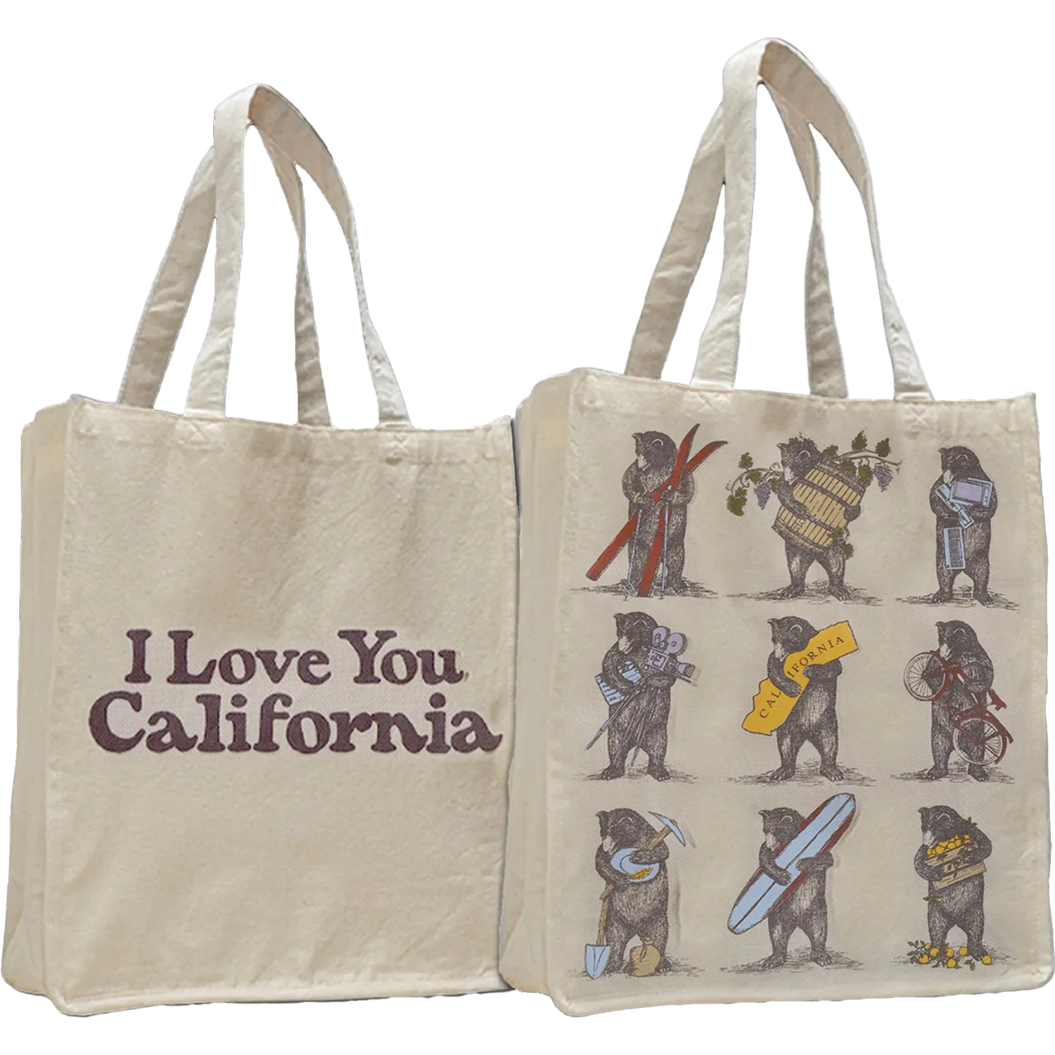 Cotton Canvas Ca 9-Bear Tote