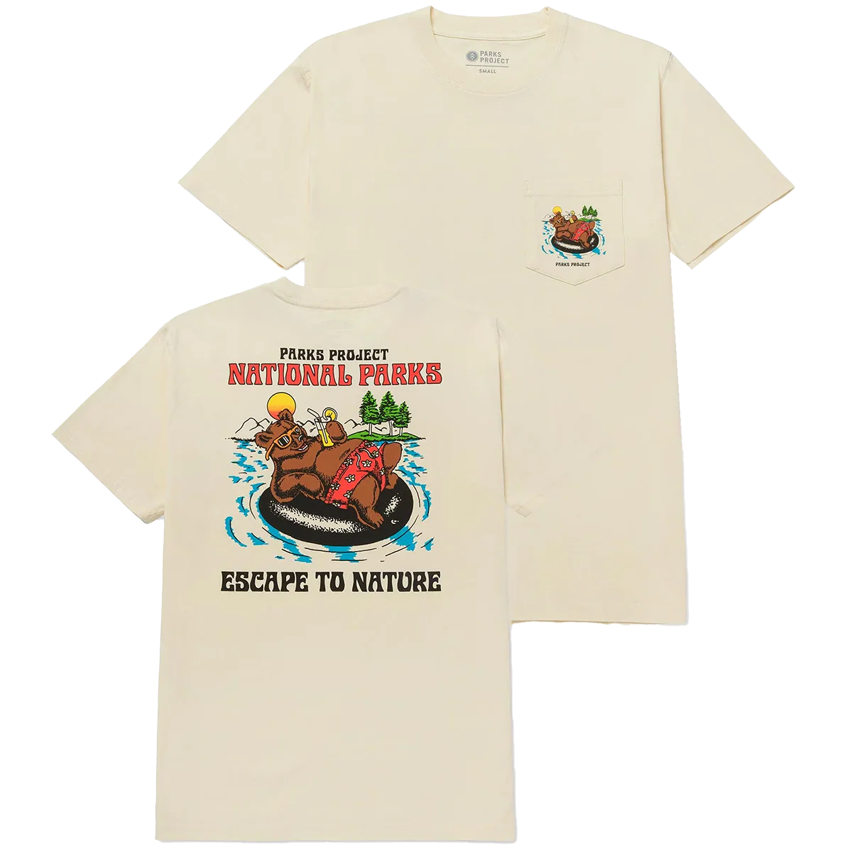 Men's Escape to Nature Bear Float Pocket Tee