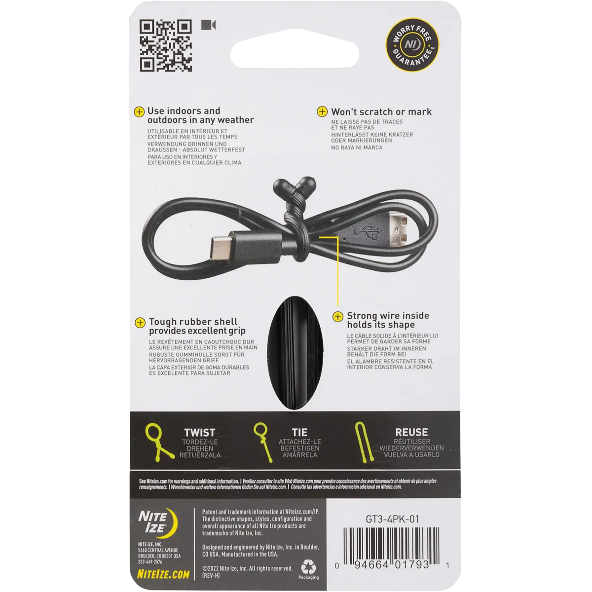 Gear Tie Reusable Rubber Twist Tie 3" - 4 Pack - Image 4