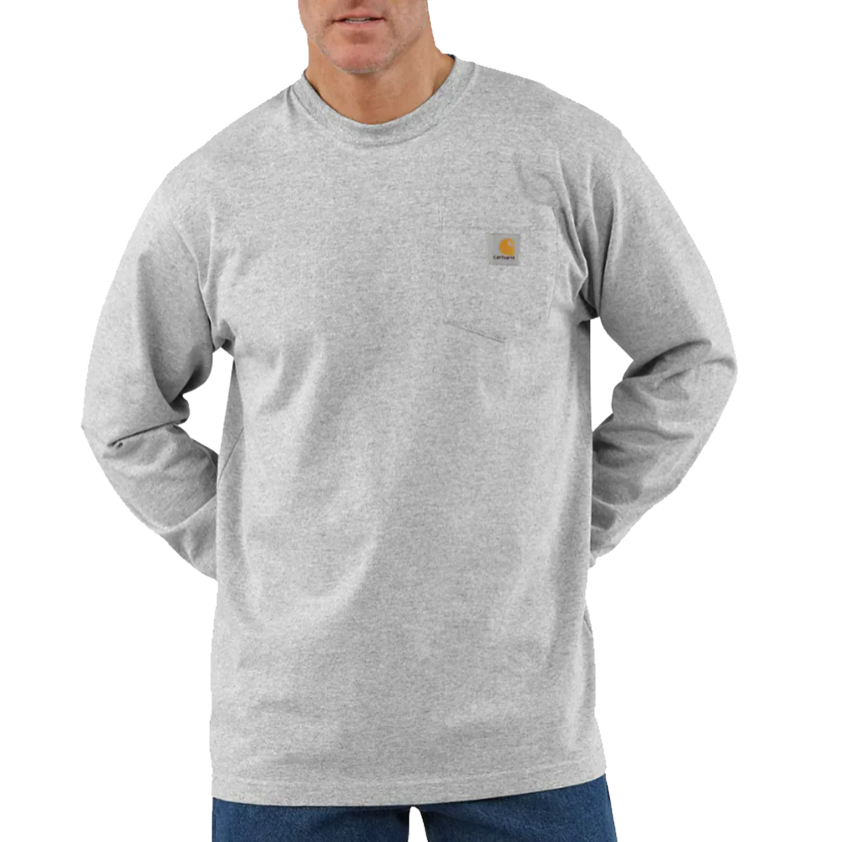Men's Loose Fit Heavyweight Long-Sleeve Pocket T-Shirt - Image 2