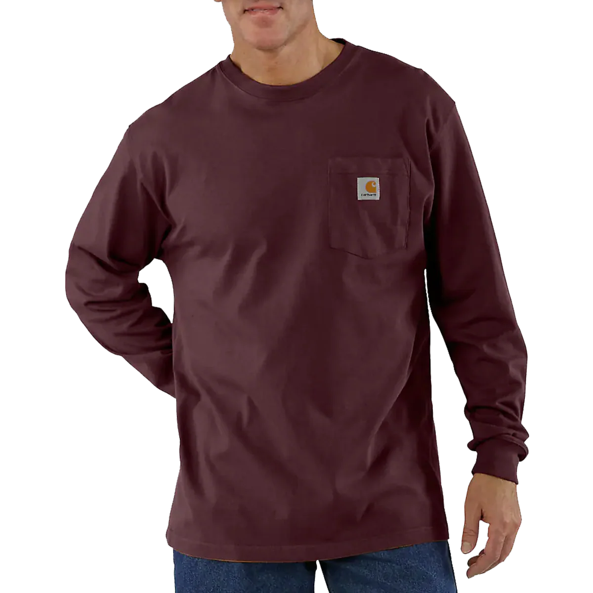 Men's Loose Fit Heavyweight Long-Sleeve Pocket T-Shirt - Image 3