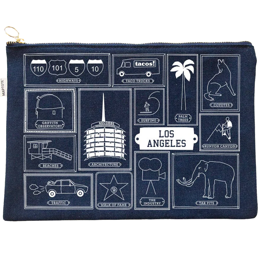 Los Angeles Flat Zip Pouch
