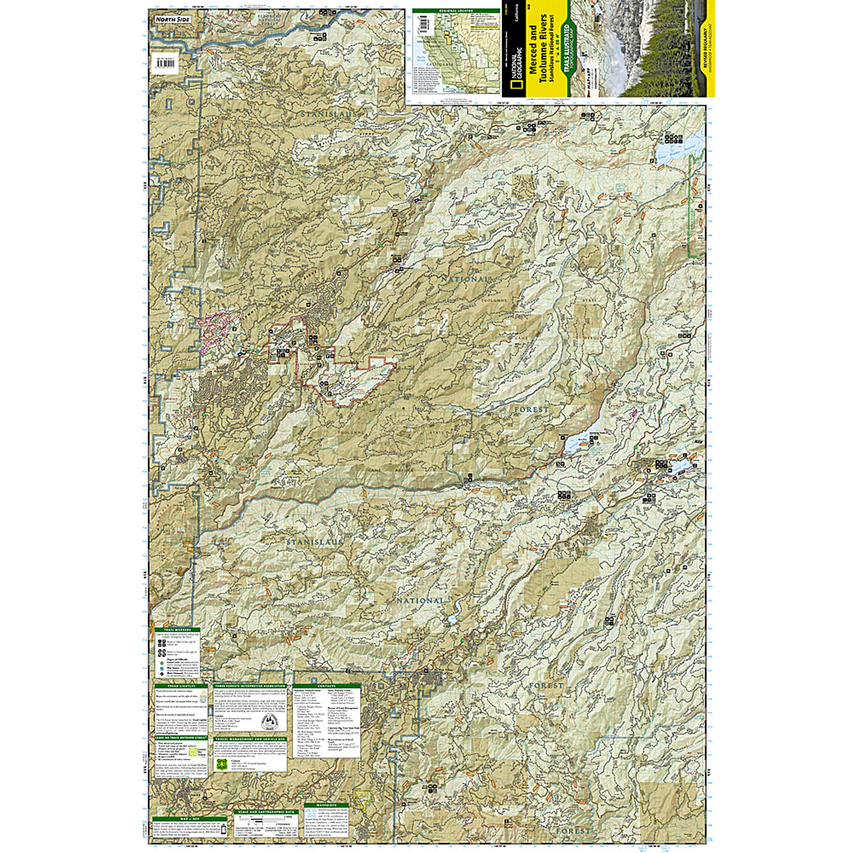 Merced and Tuolumne Rivers Map: Stanislaus National Forest - Image 2