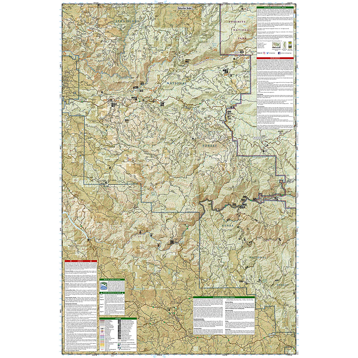 Merced and Tuolumne Rivers Map: Stanislaus National Forest - Image 3