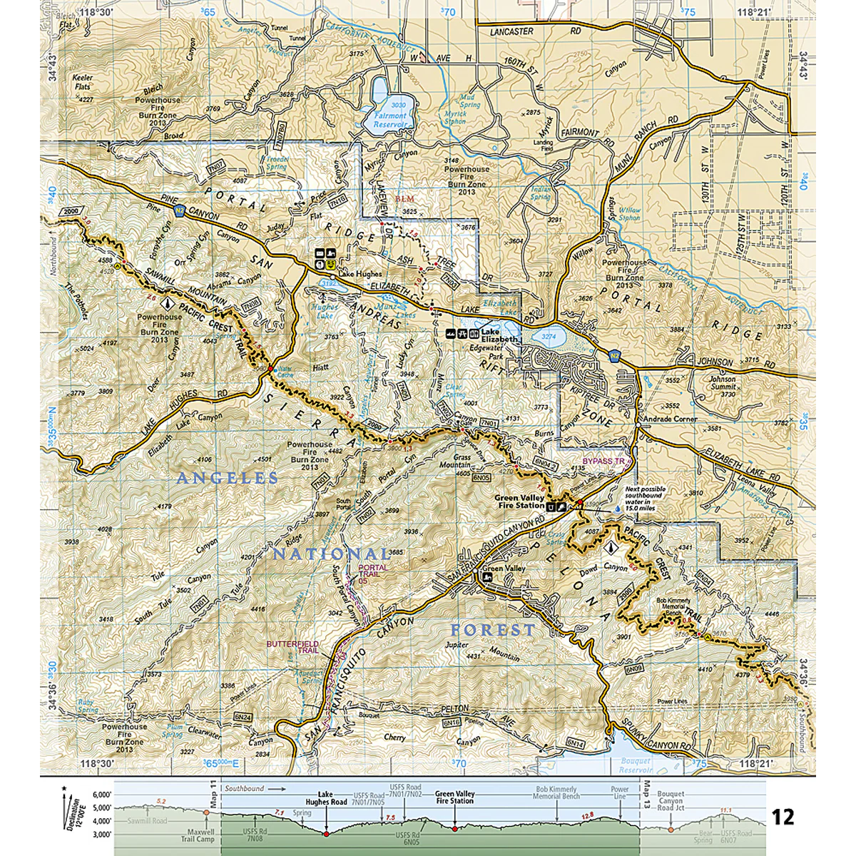 Pacific Crest Trail: Scodie, Piute, and Tehachapi Mountains Map - Image 3