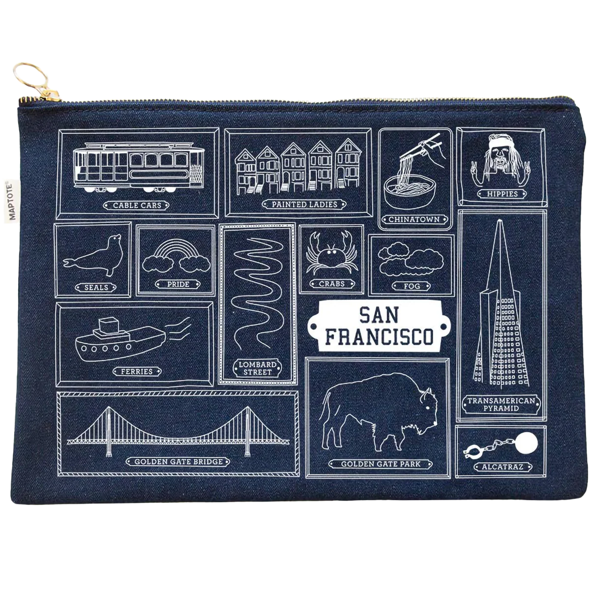 San Francisco Flat Zip Pouch