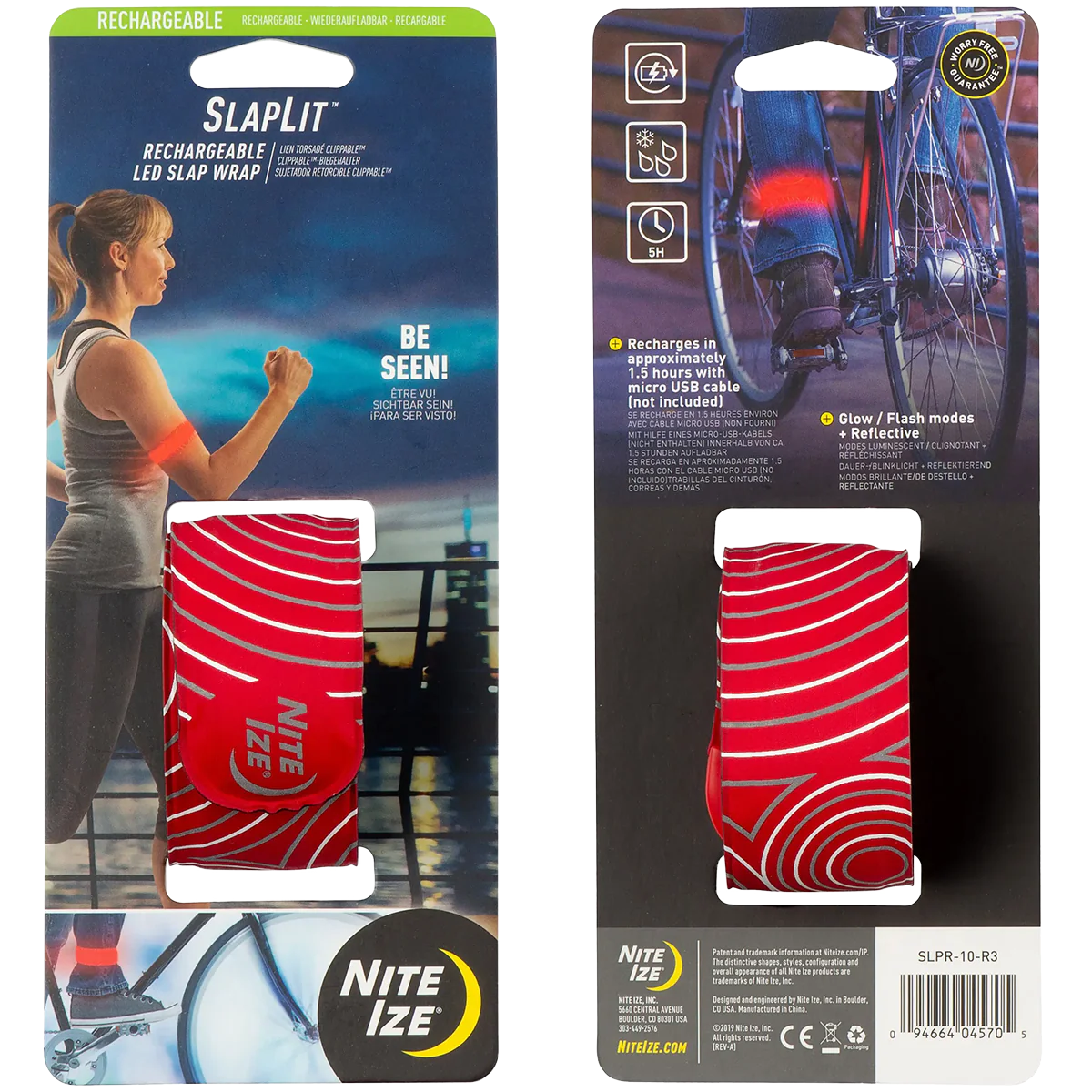 SlapLiT Rechargeable LED Slap Wrap - Red