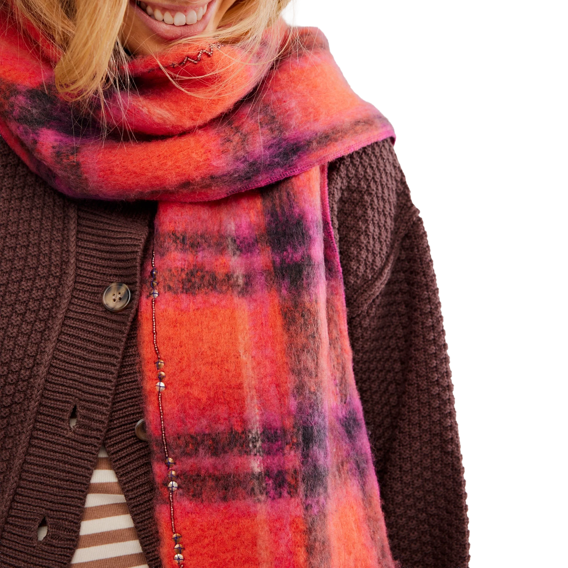 Women's Highland Plaid Skinny Scarf - Image 3