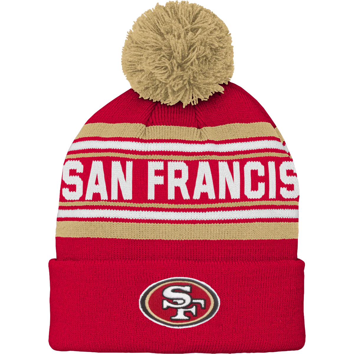 Youth 49ers Jacquard Cuffed Knit with Pom
